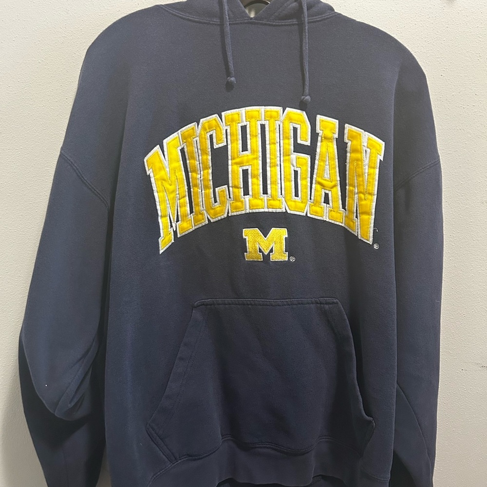 Vintage Michigan Navy Hoodie